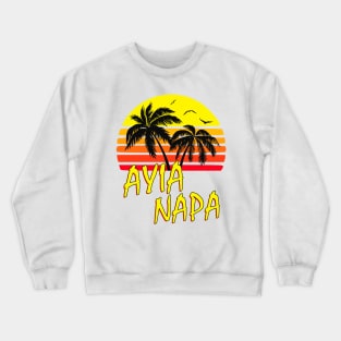 Ayia Napa Cyprus Retro Sunset Crewneck Sweatshirt